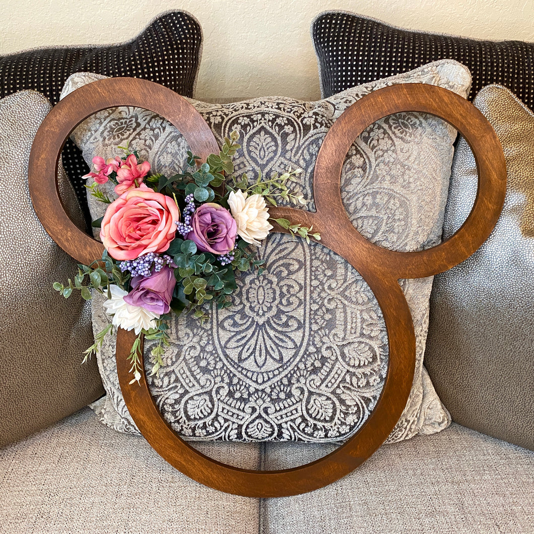 Imagination - Floral Mouse Wreath/Sign